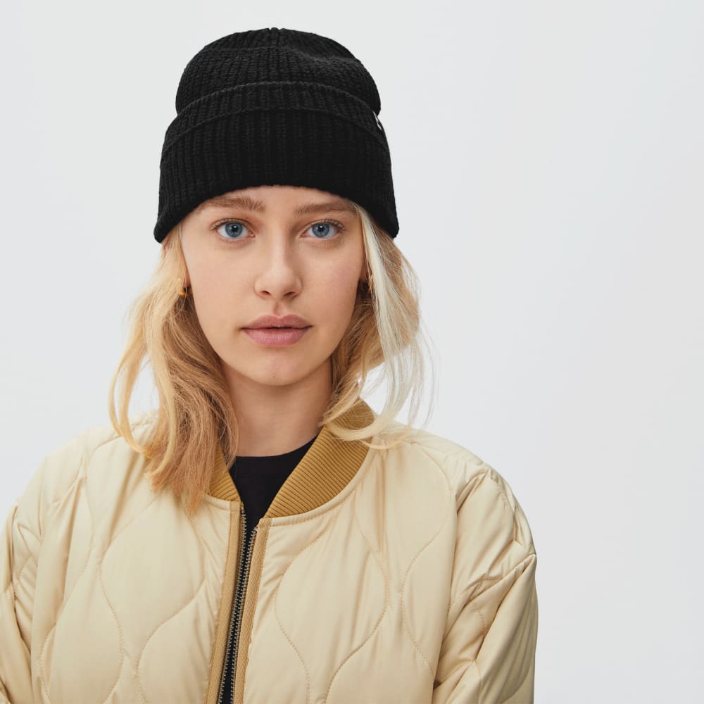 The Organic Cotton Chunky Beanie | Black - Image 2