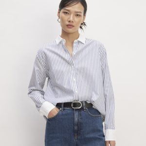 The Must-Have Shirt in Silky Cotton | Mariner Blue / White