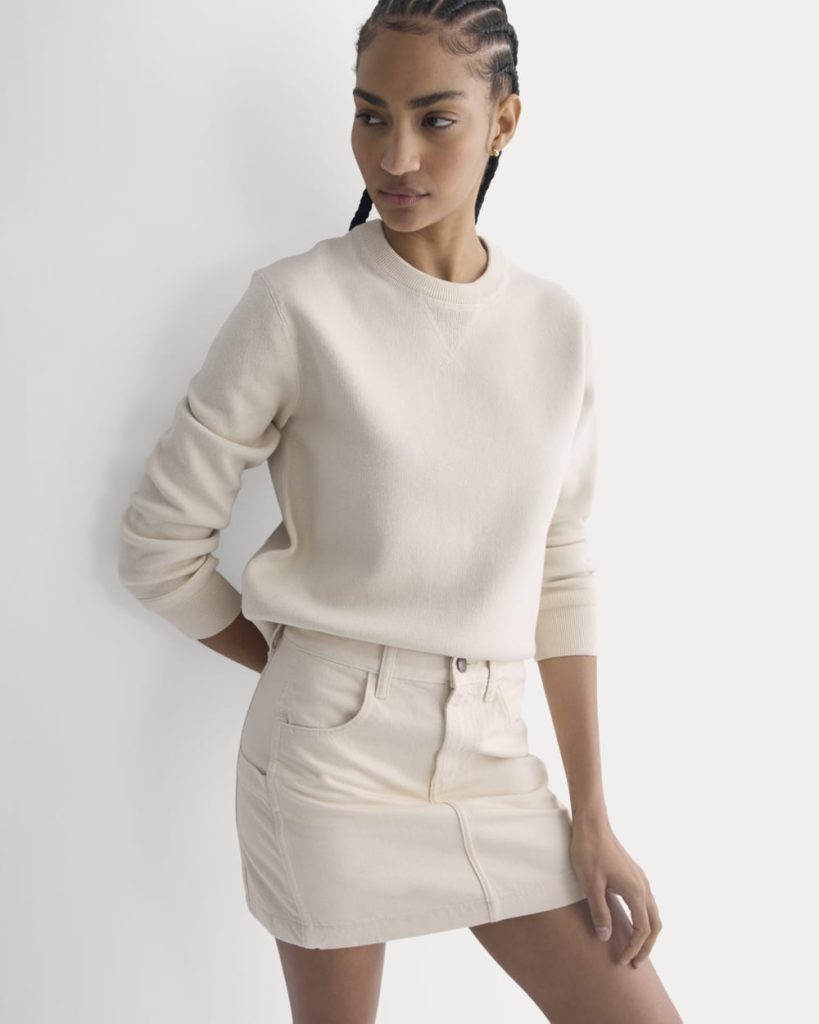 Denim Utility Mini Skirt | Calico Ecru